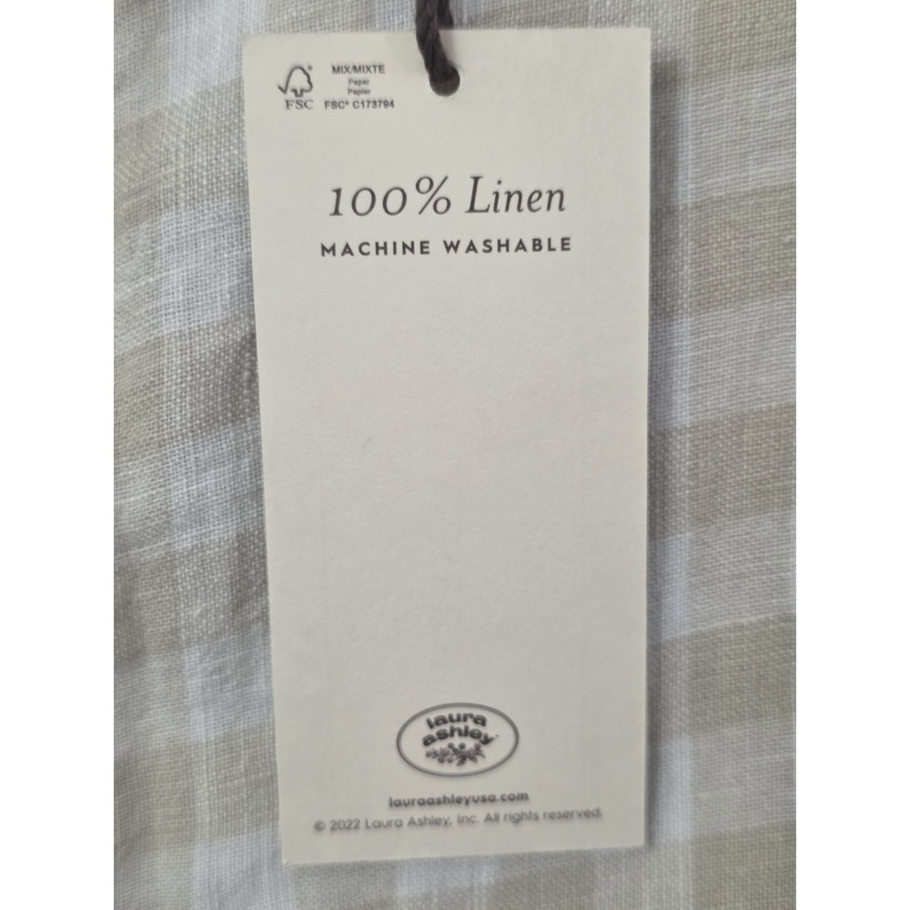 Laura Ashley NWT Women's L Beige Gingham 100% Linen Sleeveless Button-Up Vest - Picture 5 of 9
